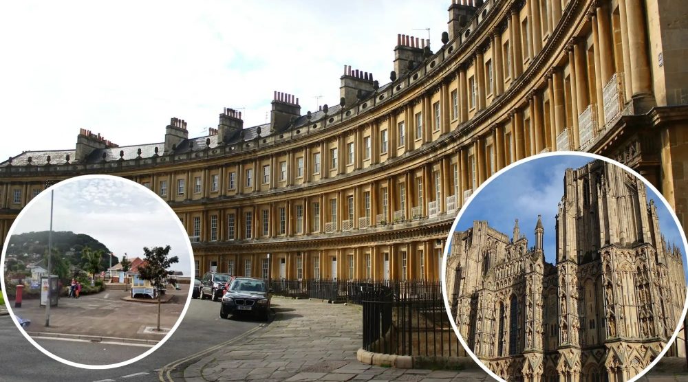 Bath, Wells and Minehead figure in the list of Somerset's happiest places to live, according to the poll