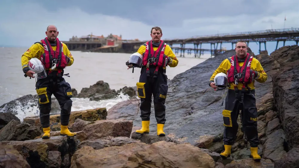 RNLI volunteers from Weston feature in the Saving Lives at Sea episode. Picture: BBC
