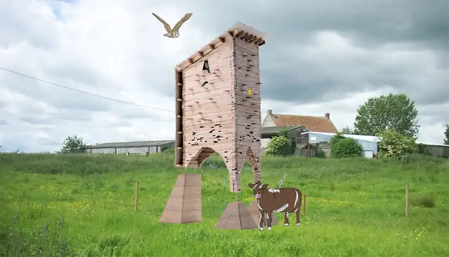 The tower is set to be installed at Honeygar Farm, at Westhay. Pictures: Pearce+/Somerset Council