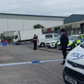 Police on the Lufton Trading Estate in Yeovil after reports of gunfire. Pictures: Avon & Somerset Police