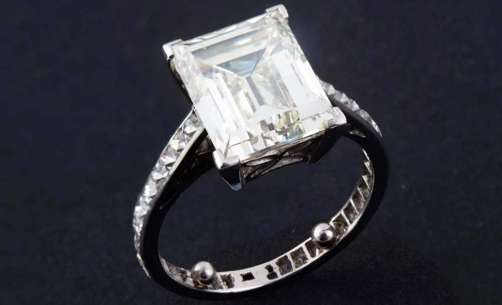 The 5.1 carat diamond solitaire ring is going up for auction. Picture: GTH