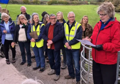 Cllr Ros Wyke speaks during the official opening of the new section of the Somerset Circle. Picture: Somerset Council