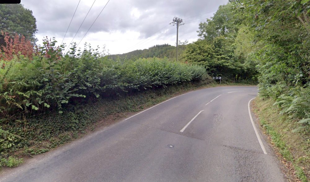 The A396 at Cutcombe Hill, near Minehead, was the scene of a tragic coach crash in July. Picture: Google