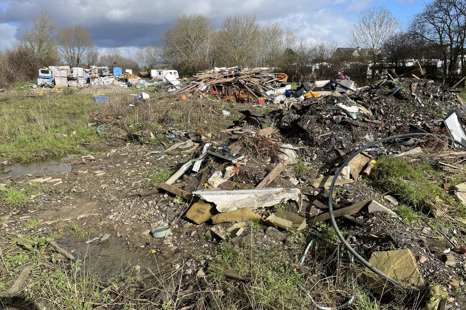 John Holland stored dozens of vehicles - abd dumped waste - on the site at Long Load, near Langport. Picture: Natural England