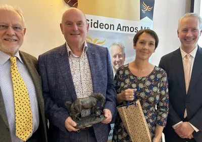 From left, John Wakefield, Paul Adams, Angela Ashley and Gideon Amos at the annual meeting
