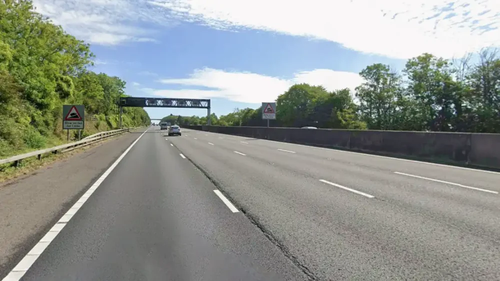 The M5 is closed northbound between Clevedon and Portishead. Picture: Google