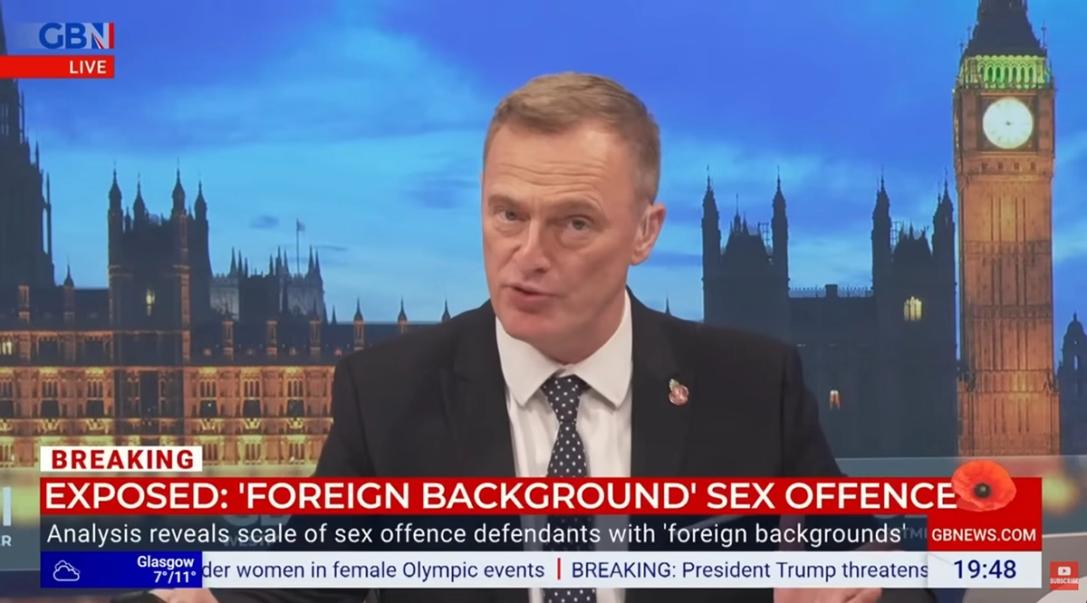 Martin Daubney's show said it analysed people with 'foreign backgrounds' - through their names. Picture: GB News