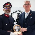 Lord-Lieutenant Mohammed Saddiq with John Packer MD, Rob Hanson