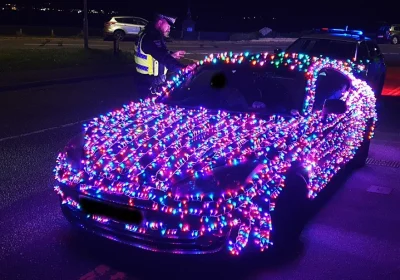 The car stopped in Poole, which saw the driver given "words of warning". Picture: Dorset Police