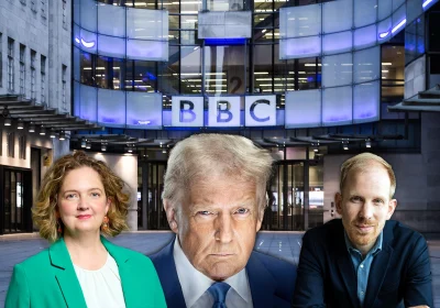 MP Anna Sabine, US President Donald Trump, and historian Rutger Bregman. Pictures: UK Parliament/US Government/Maartje ter Horst/Alexander Svensson