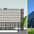 How the development of Block C in Taunton could look, left, and how it looks now, right. Pictures: Prime/Somerset Council