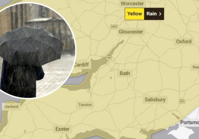 The heavy rain weather warning covers the whole of Somerset on Saturday. Picture: Met Office