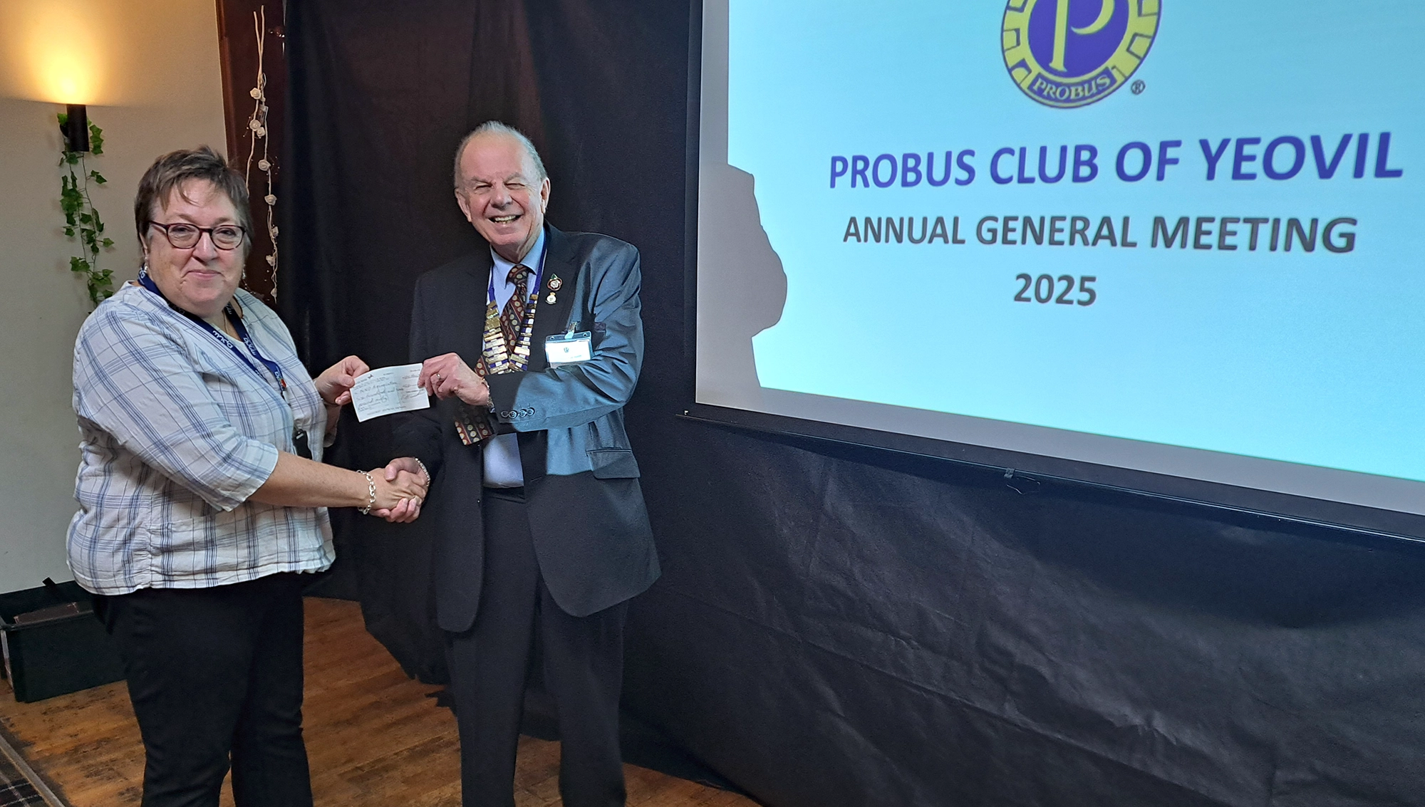 Chair, David Parsons, wirh Sarah Armstrong from the Motor Neurone Disease Association