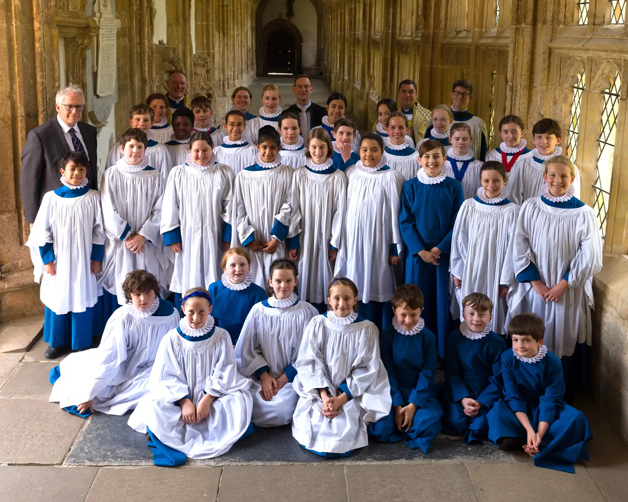 Arnold, left, with Wells Choristers. Picture: WCCT