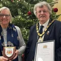 Christine Lawrence, with Cllr Mike Best, served on councils in Somerset for more than three decades. Picture: Somerset Council