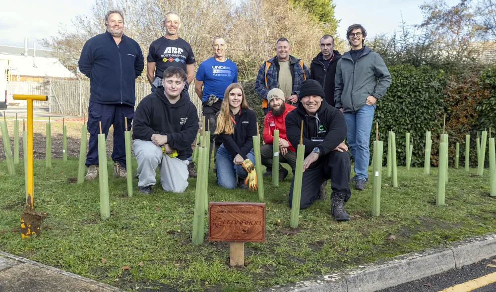 Leonardo volunteers and veterans with Carma co-founder Jim Holland in Yeovil