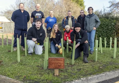 Leonardo volunteers and veterans with Carma co-founder Jim Holland in Yeovil