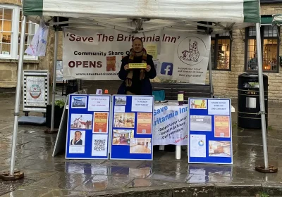 The Save The Brit campaign market stall in Wells