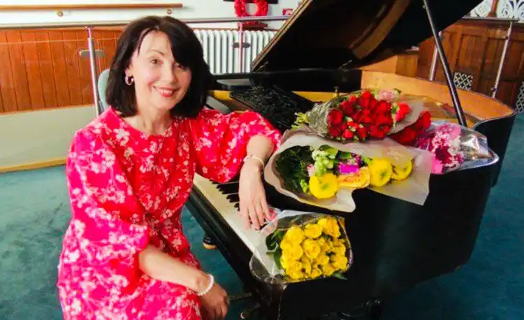 Music teacher Maryna Kalachova is asking for help to keep her music teaching business running. Picture: GoFundMe