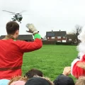 Santa arrived in Wincanton by helicopter for a flying visit