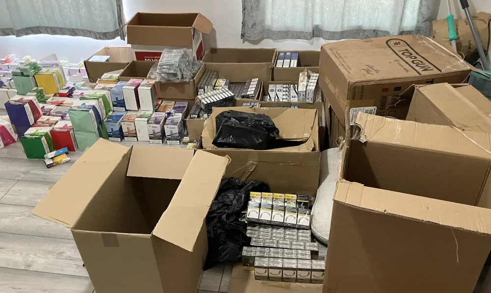 Illegal tobacco and vapes worth thousands were seized from the Taunton shops. Picture: Somerset Council