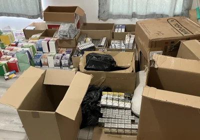Illegal tobacco and vapes worth thousands were seized from the Taunton shops. Picture: Somerset Council