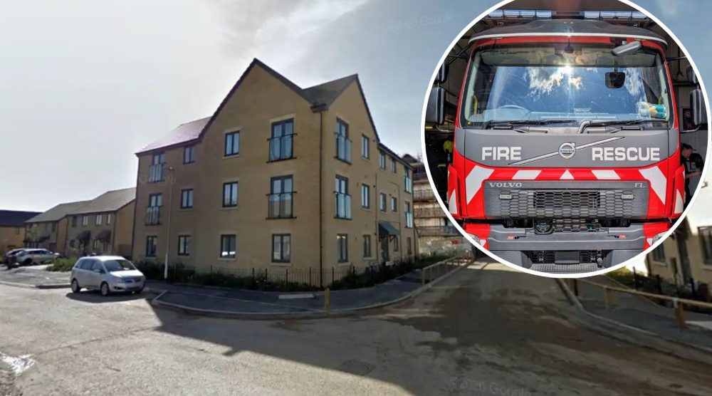 The flats, in Marigold Road, Frome, were evacuated as the fire spread. Picture: Google