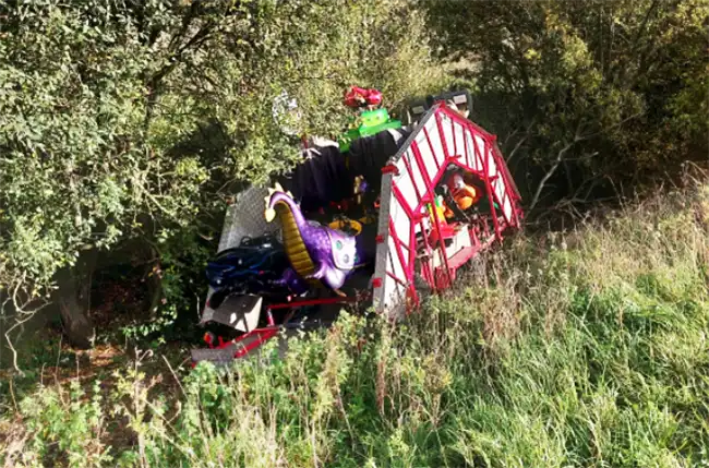 The fairground ride found abandoned next to the M180 near Scunthorpe, Lincolnshire. Picture: National Highways