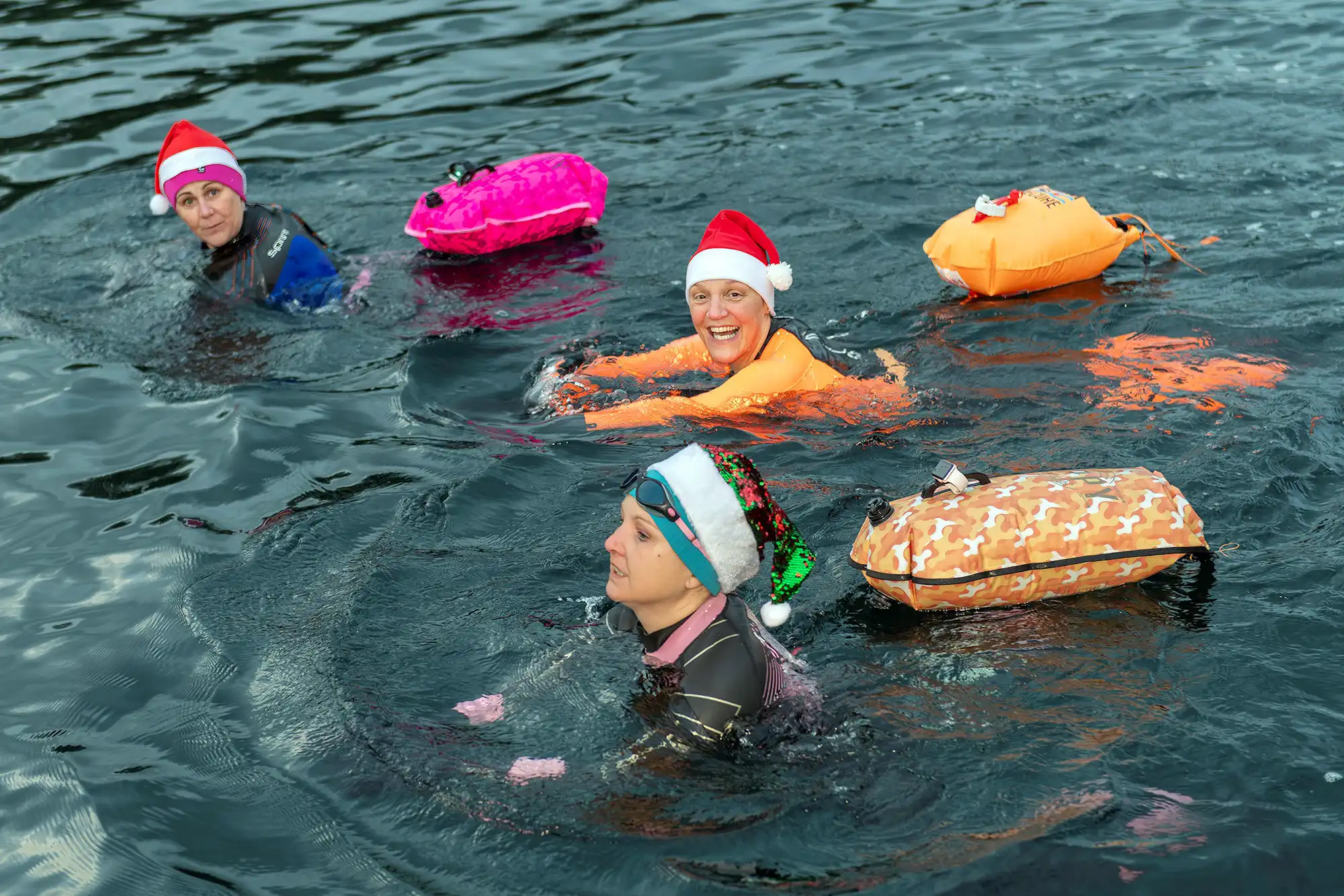 Swimmers took to the cold Somerset waters at Vobster Quay, near Radstock, in aid of the DSAA