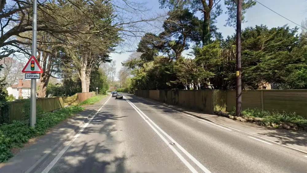 The A38 Bridgwater Road in Winscombe was closed after a crash this morning. Picture: Google
