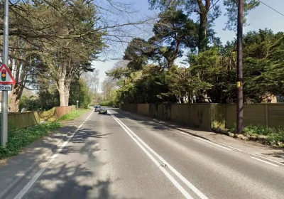 The A38 Bridgwater Road in Winscombe was closed after a crash this morning. Picture: Google