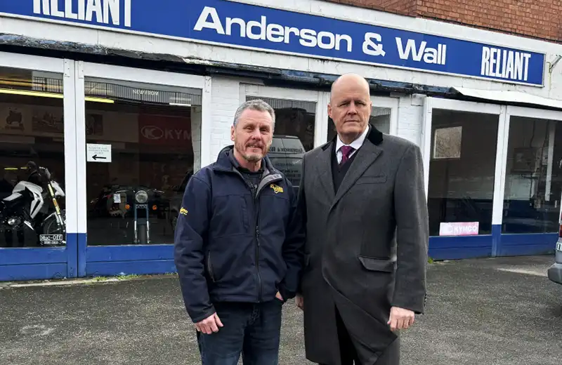 Anderson & Wall owner Richard Humphrey with Bridgwater MP, Ashley Fox