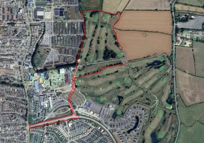 The area of the Brean Country Club golf course that could be affected by the application