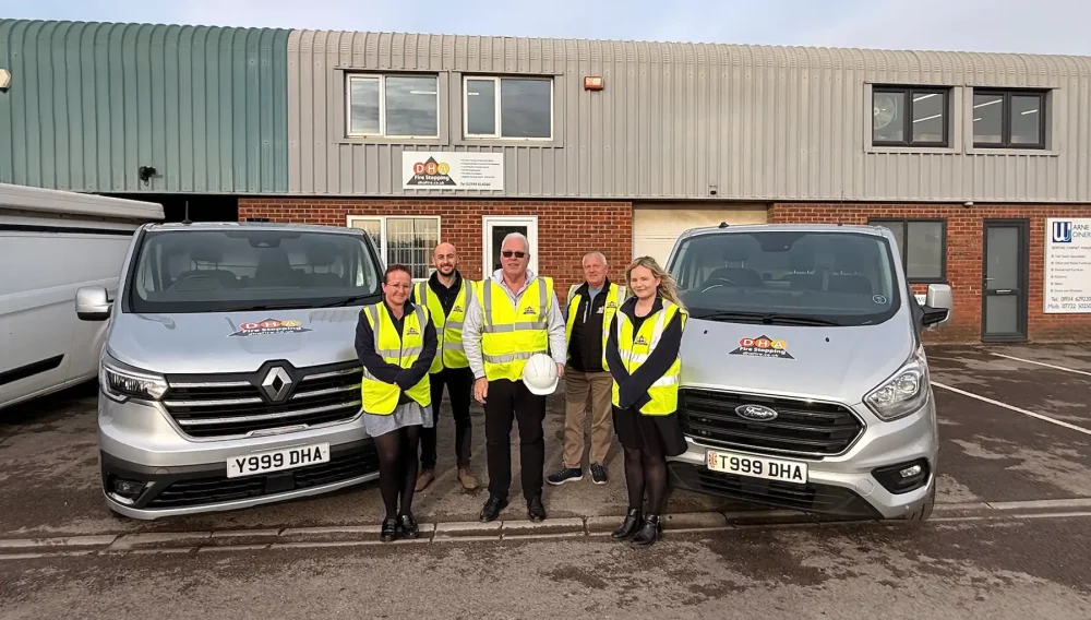 The DHA Fire Stopping team outside HQ in Weston