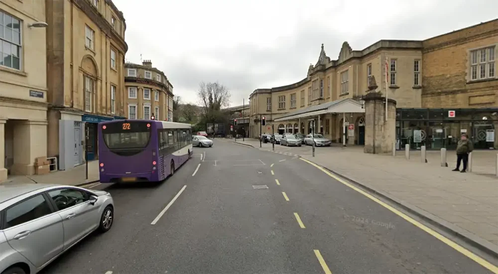 The incident unfolded in Dorchester Street, Bath. Picture: Google