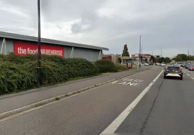 The bus lane, near Food Warehouse in Weston, will close to traffic this week. Picture: Google