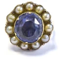 A Georgian sapphire and pearl ring sold for £2,200 at Somerset Auction Rooms
