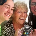 Gill, centre, of Bridgwater, received a Pride of Britain Award for her fundraising efforts. Picture: CHSW