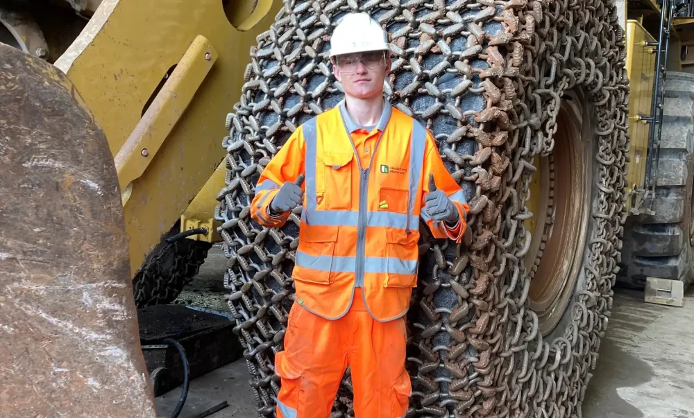Harrison, a T Level student from Frome, has been spending one day a week at Whatley. Picture: Heidelberg Materials