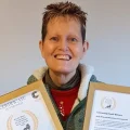 Jacky King celebrating the awards for Wincanton Cares
