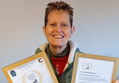 Jacky King celebrating the awards for Wincanton Cares