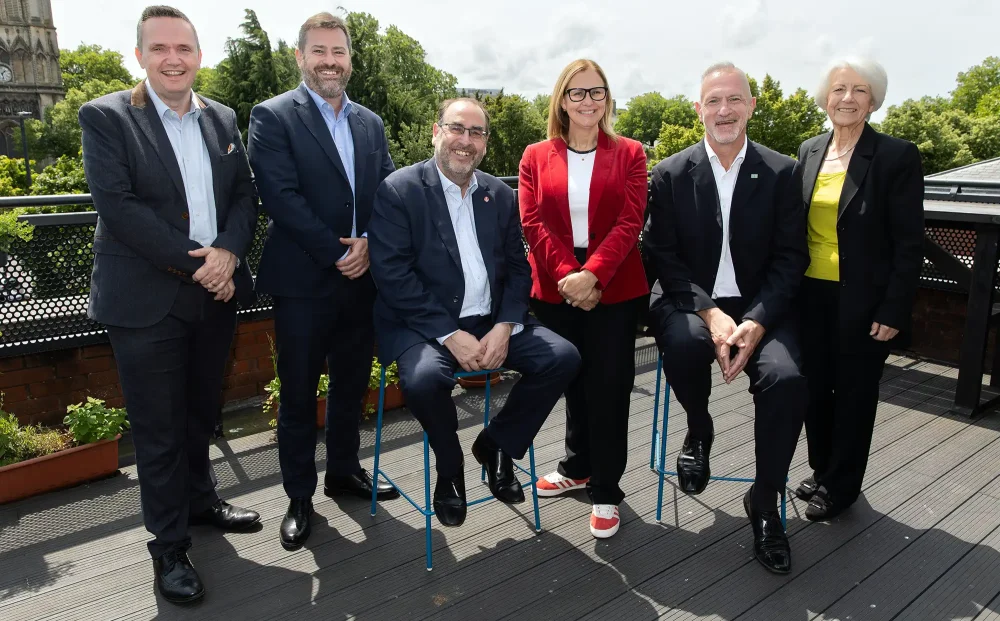 North Somerset Council leader Mike Bell, left, with other WECA council leaders and the Mayor, red jacket. Picture: West of England Mayoral Combined Authority/Freia Turland