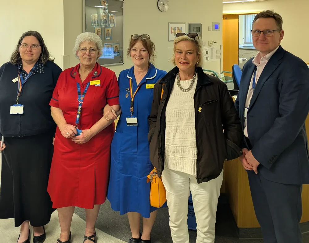 MP Rachel Gilmour at Minehead Hospital last year