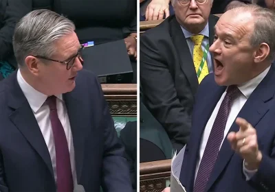 Sir Keir Starmer and Ed Davey went head-to-head at PMQs over jobs at Leonardo in Yeovil. Pictures: Parliament TV