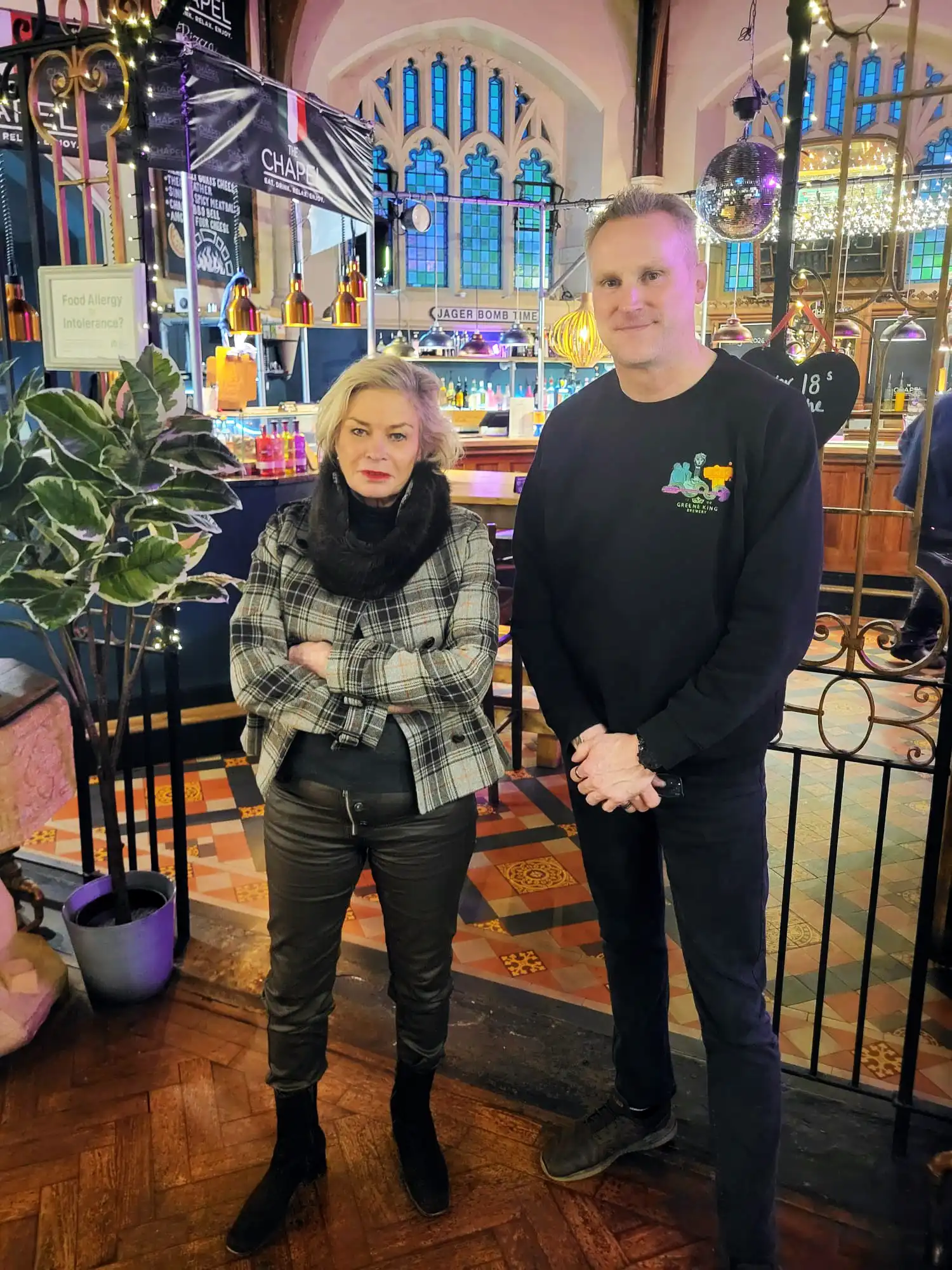 Rachel Gilmour MP with Steve Elliott at The Chapel