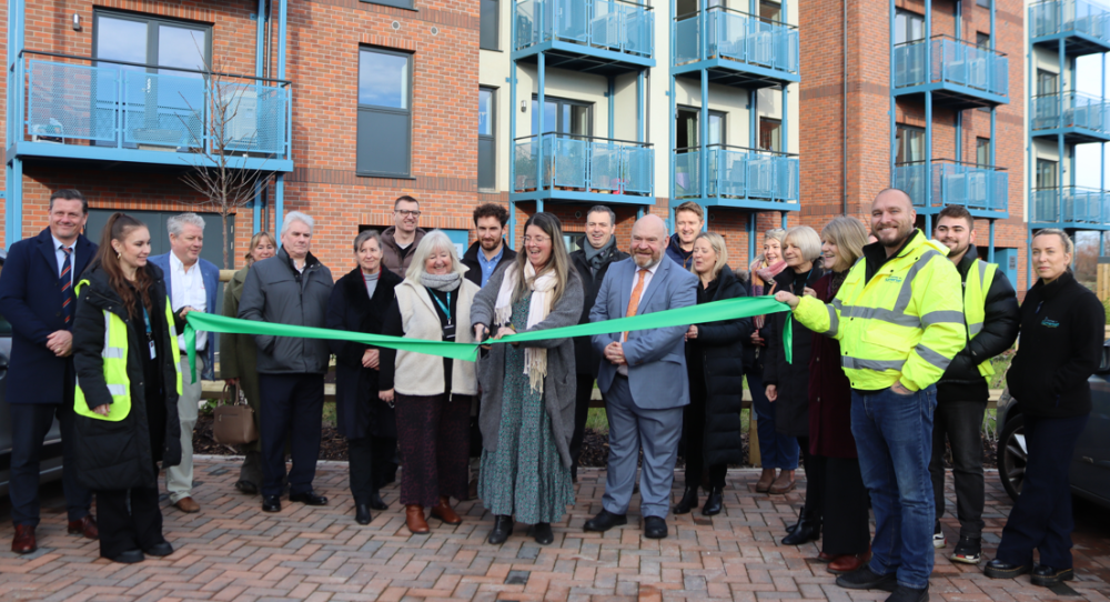 Cllr Federica Smith Roberts cuts the ribbon at the Minehead development. Picture: Somerset Council