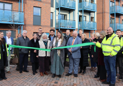 Cllr Federica Smith Roberts cuts the ribbon at the Minehead development. Picture: Somerset Council