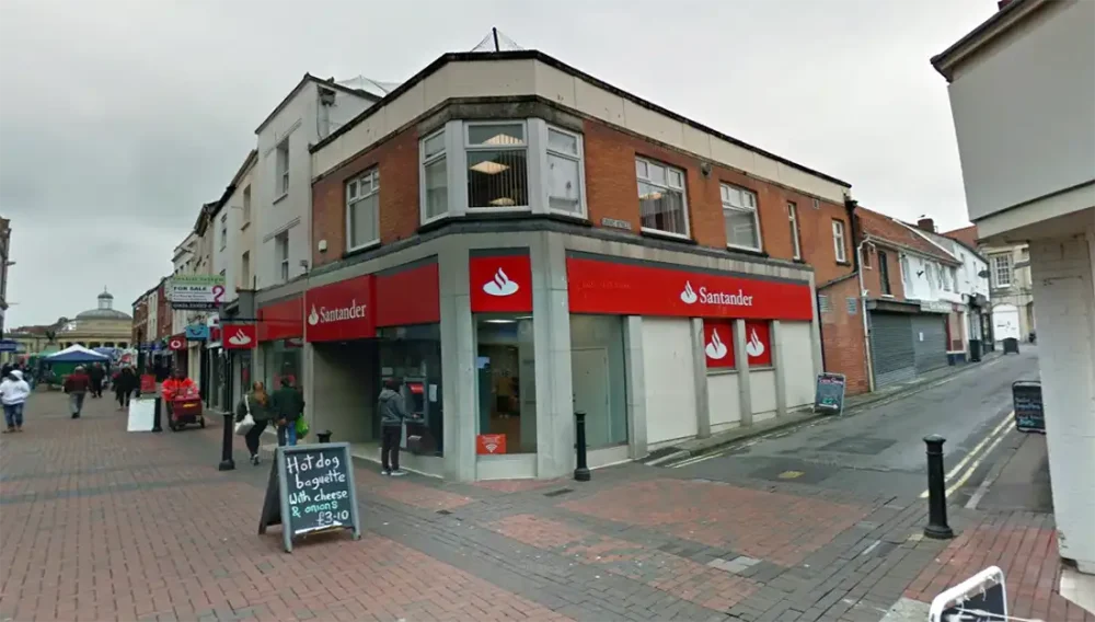 Santander, in Fore Street, Bridgwater, is closing in April. Picture: Google