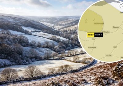 Exmoor is among places that could see up to 10cm of snow, according to the Met Office