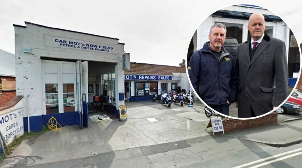 Anderson & Wall owner Richard Humphrey with Bridgwater MP, Ashley Fox, inset